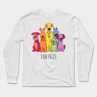 Paw Pride --- Rainbow Themed Typography Design Long Sleeve T-Shirt